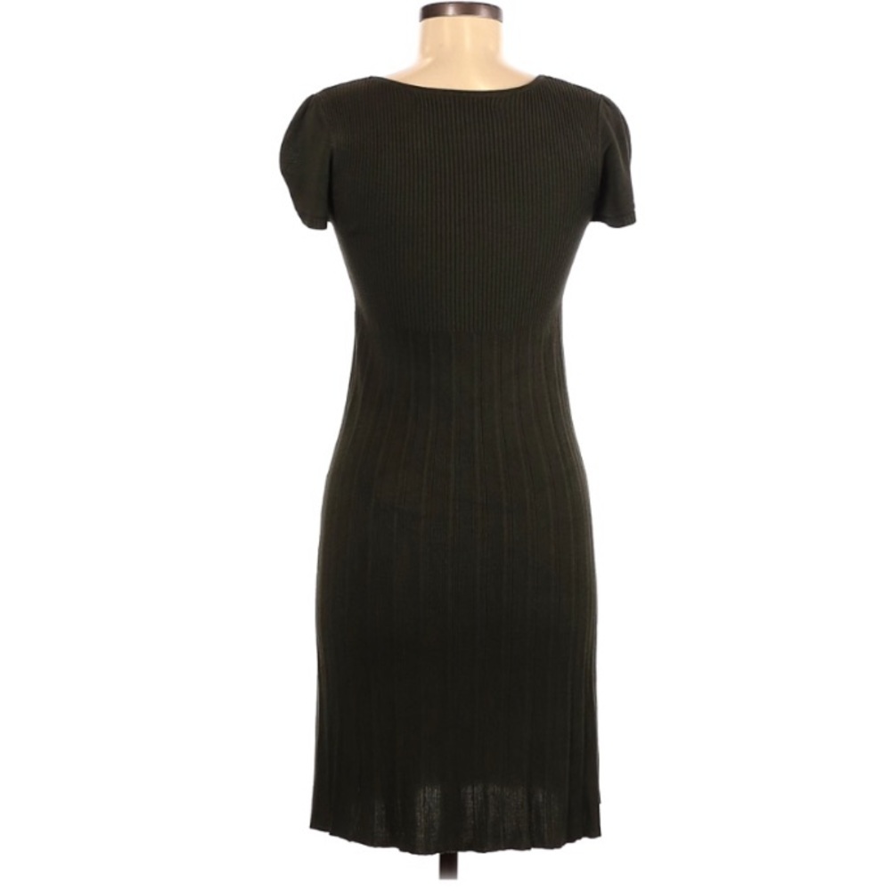 107. Max Ribbed Army Green Dress - Picture 2 of 5